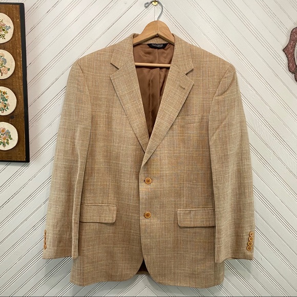 Jos. A. Bank Other - Jos A Bank Silk Linen Wool Plaid Blazer